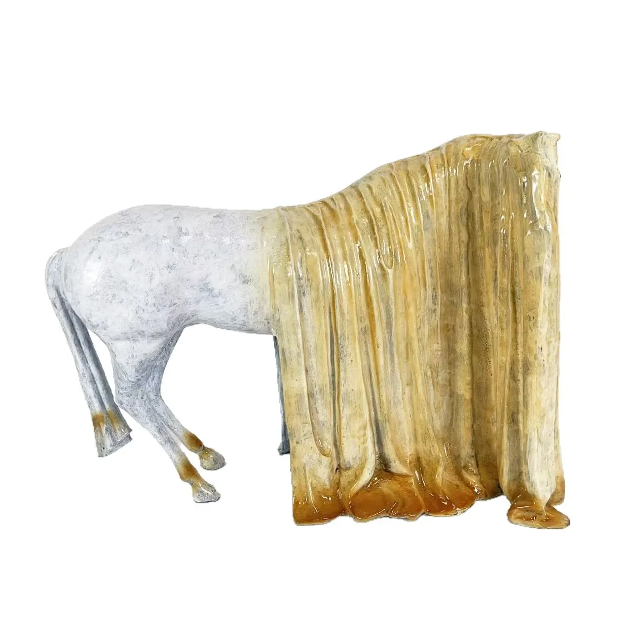 CLL Modern Long Bearded Horse Sculpture Ornament Model House Sales Office Decoration Creative Tabletop Ornament