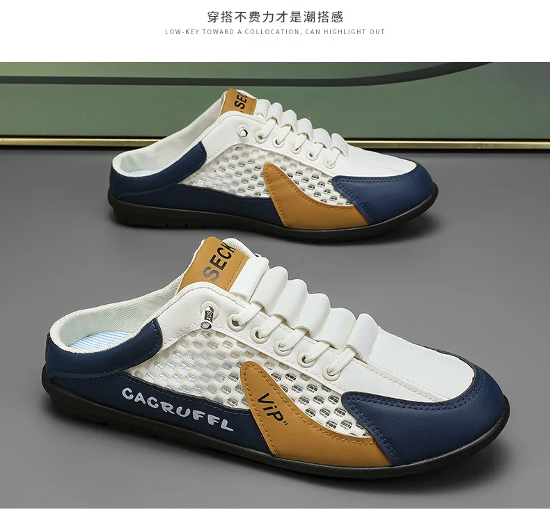 2026 Sommer Neuer Stil Geschlossene Halbschuhe für Herren mit atmungsaktivem Mesh-Slip-On-Design, modische und atmungsaktive Loafer – Detail 20