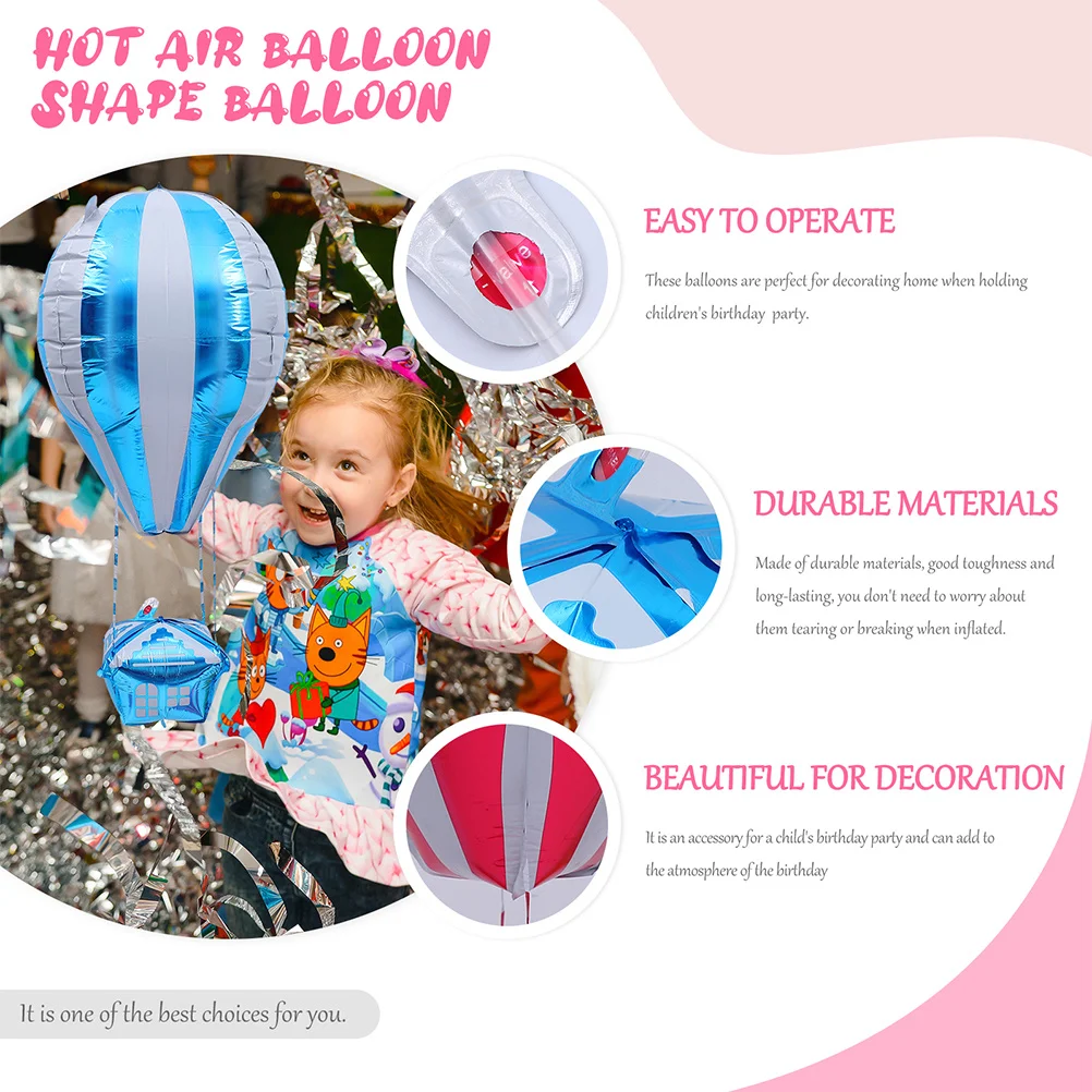 

4Pcs Creative Balloons Hot Air Balloon Design Festive Decoration for Party Balloon Ornament Photo Shoots Family Gathering