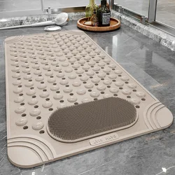 Non-Slip Bathtub Mat PVC Safety Shower with Drain Hole Bathroom Mat Creative Massage Foot Mat Easy To Clean Bathroom Accessories