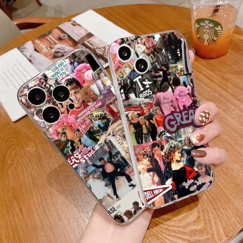 GREASE  Movie Phone Case FOR IPhone 15 14 12 11 Pro 15 Plus 13 Pro MAX XR Xs MINI Transparent Covers