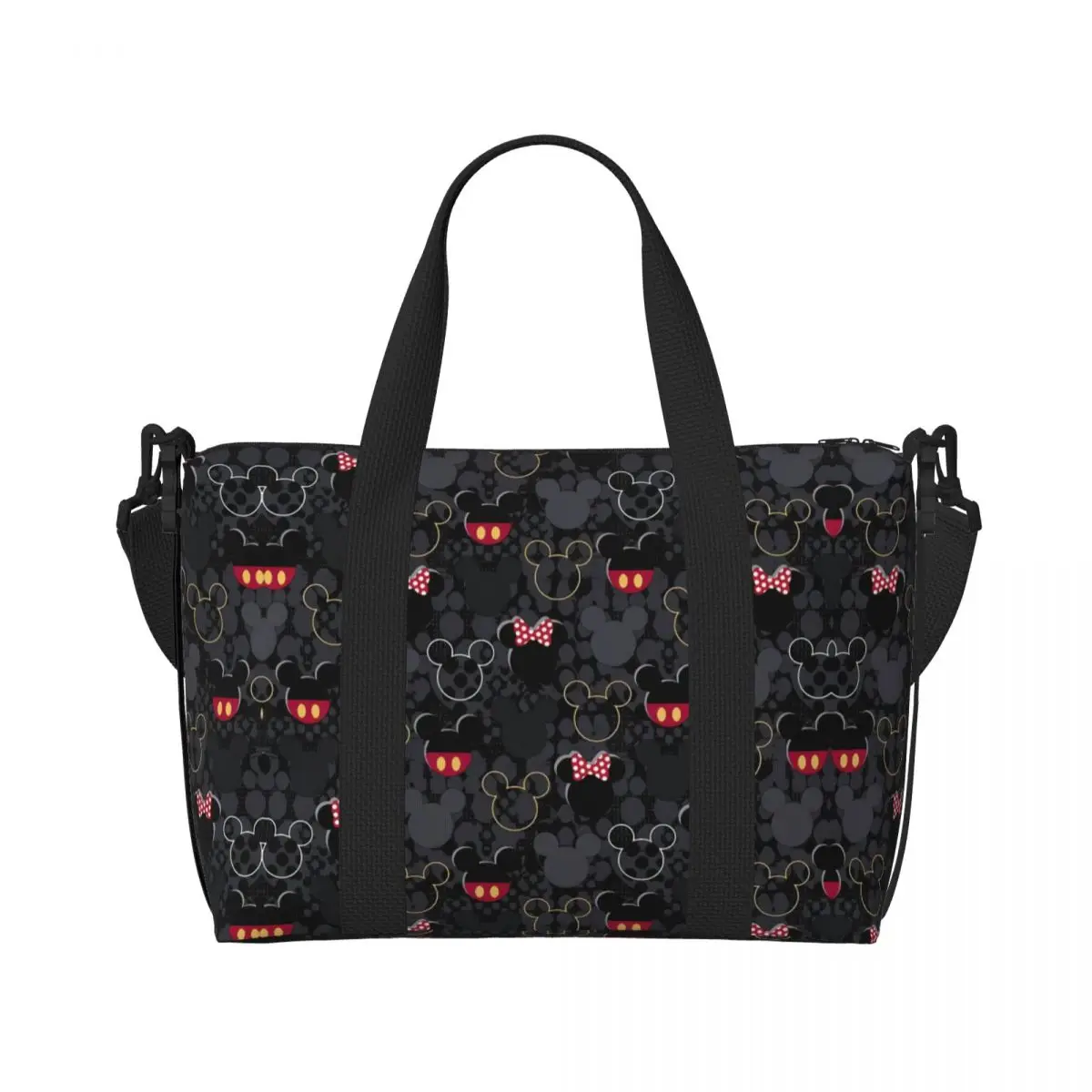 Custom Mickey Mouse Art Cartoon Draagtas Vrouwen Grote Capaciteit Gym Strand Reistassen