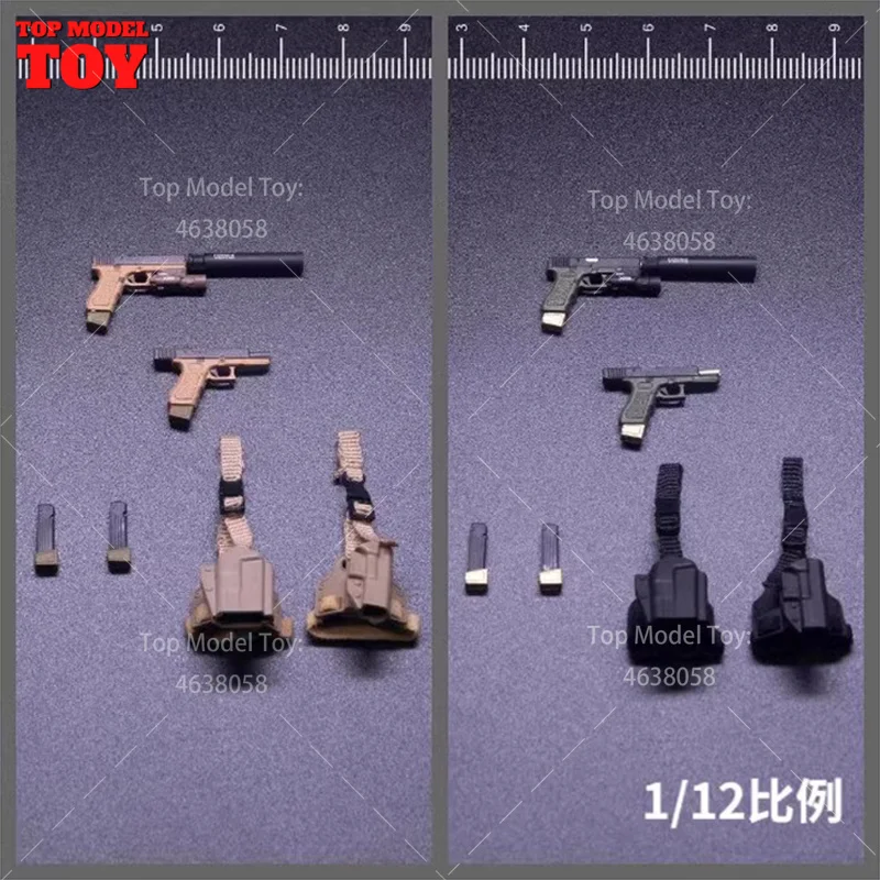 HASUKI WM-01 1/12 Scale Glock G17 Weapon Accessories Pack Gun Model Miniature Toy For 6