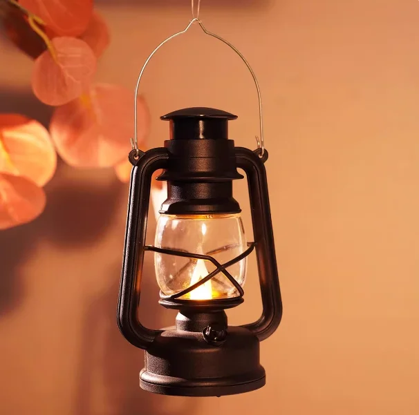 6cm Mini Led Retro Glowing Pony Lantern Simulation Cande Light Night Light Dollhouse Miniature Kerosen Lamp Home Decor Toy
