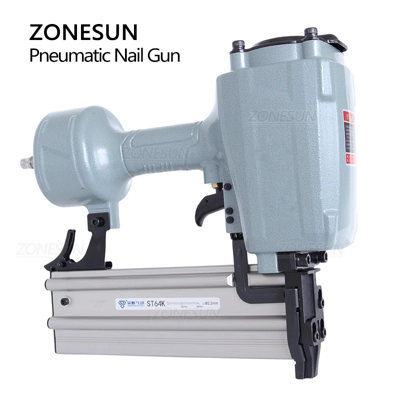 Zonesun ZS-ST64K aço ferro pistola de pregos pneumático micro pinner nailer ar brad pino arma móveis madeira sofá carpintaria grampeador ar