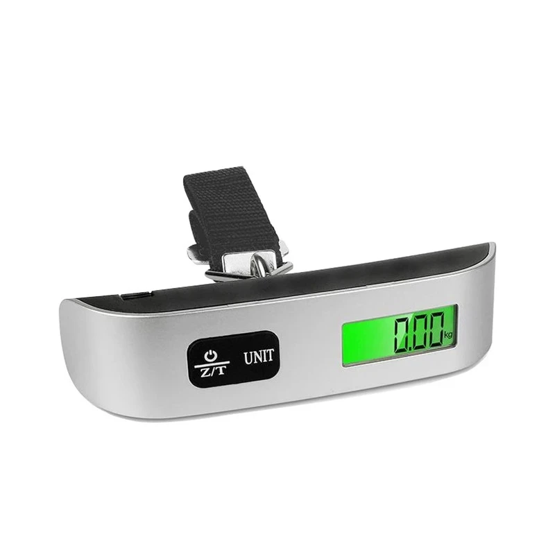Portable electronic scale, digital LCD display, weighing luggage bag balance tool, 110lb/50kg hanging luggage bag travel
