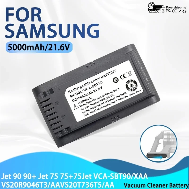

JET-90 5000mAh Battery Accessories New for Samsung Jet 90 VCA-SBT90 Vacuum Cleaner Accessories High Capacity Quality Li-ion