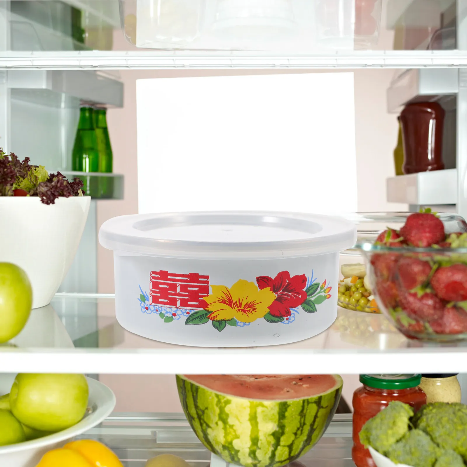 

1Set Food Fresh Keeping Bowl Salad Noodle Bowls Enamel Bowls Instant Noodle Bowl Lidded Portable Storage Food Containers