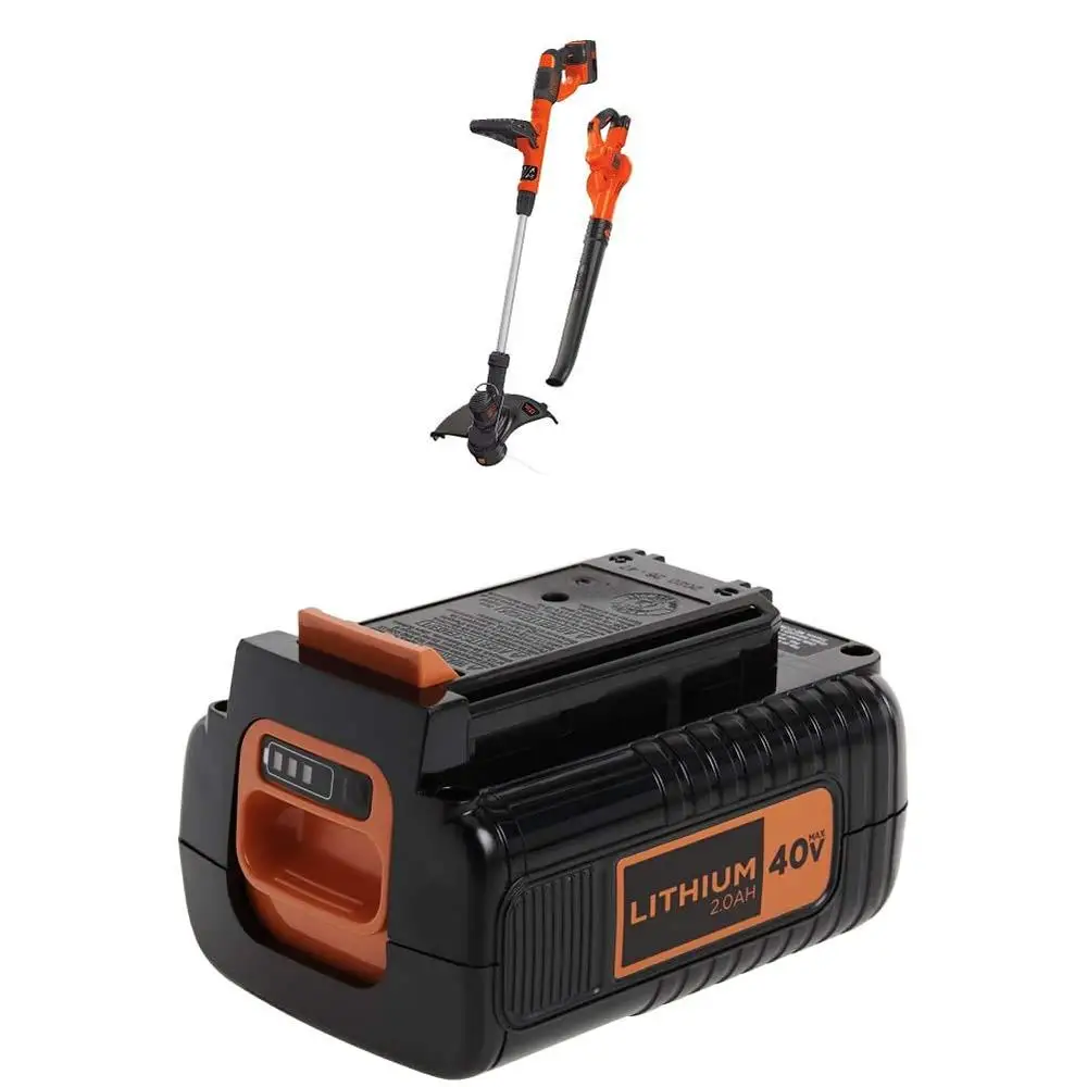 40V MAX Cordless Trimmer Combo Kit with Extra Battery High Torque Transmission Automatic Feed Lithium-ion Battery Improved