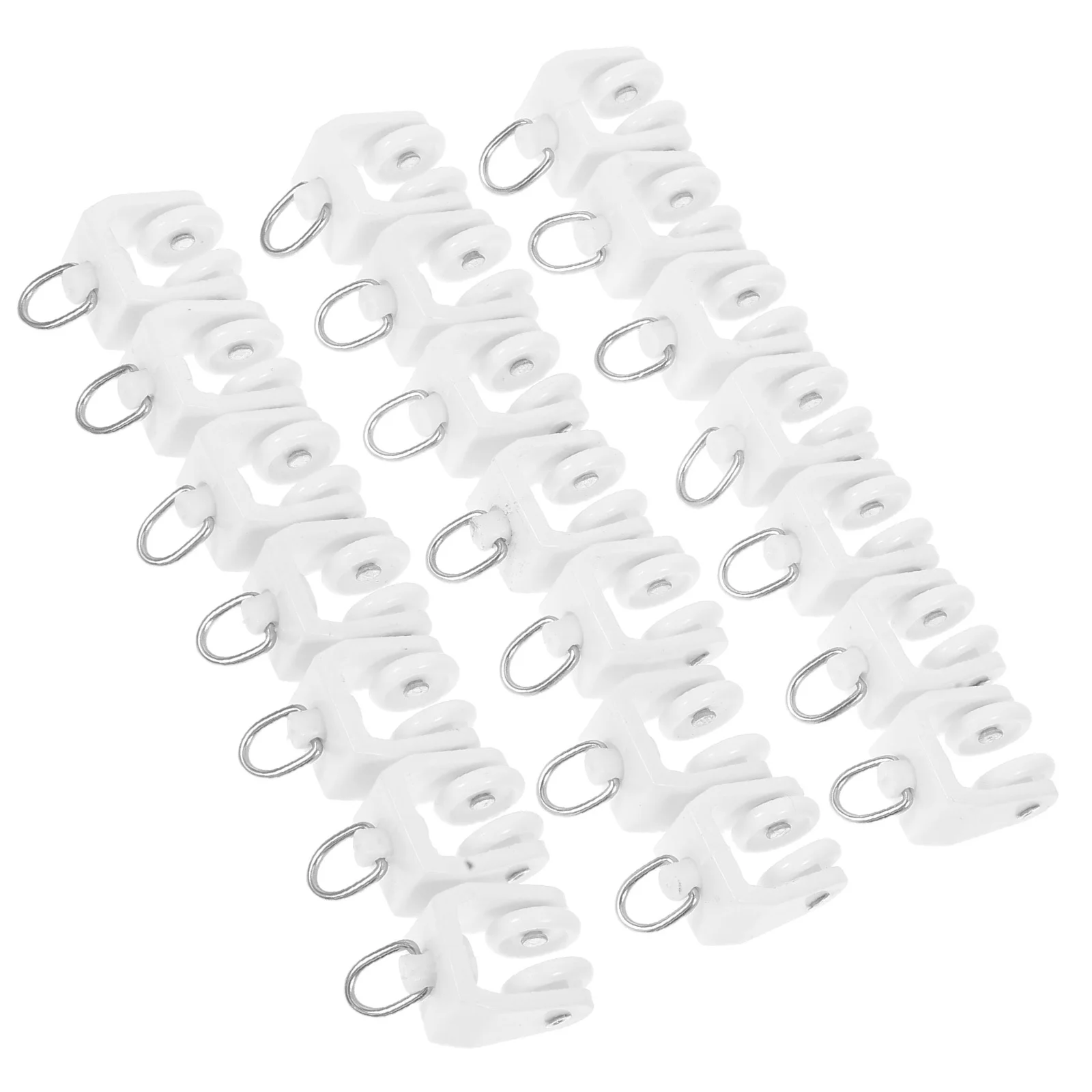 

20Pcs Silent Curtain Rollers Dual Wheel Track Carriers Smooth Sliding Curtain for Home Room Dividers