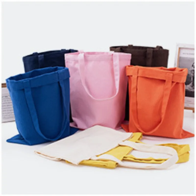 Customized Printed Logo Color Blank Environmentally Friendly Shopping Hand-held Sail Bag Cotton Single Shoulder Commuting Bags