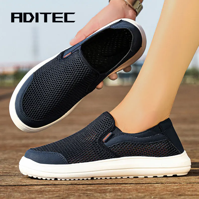 Men's Lightweight Comfortable Mesh Breathable Running Shoes Slip-On Summer Walking Sneakers Easy Wear Casual Footwear