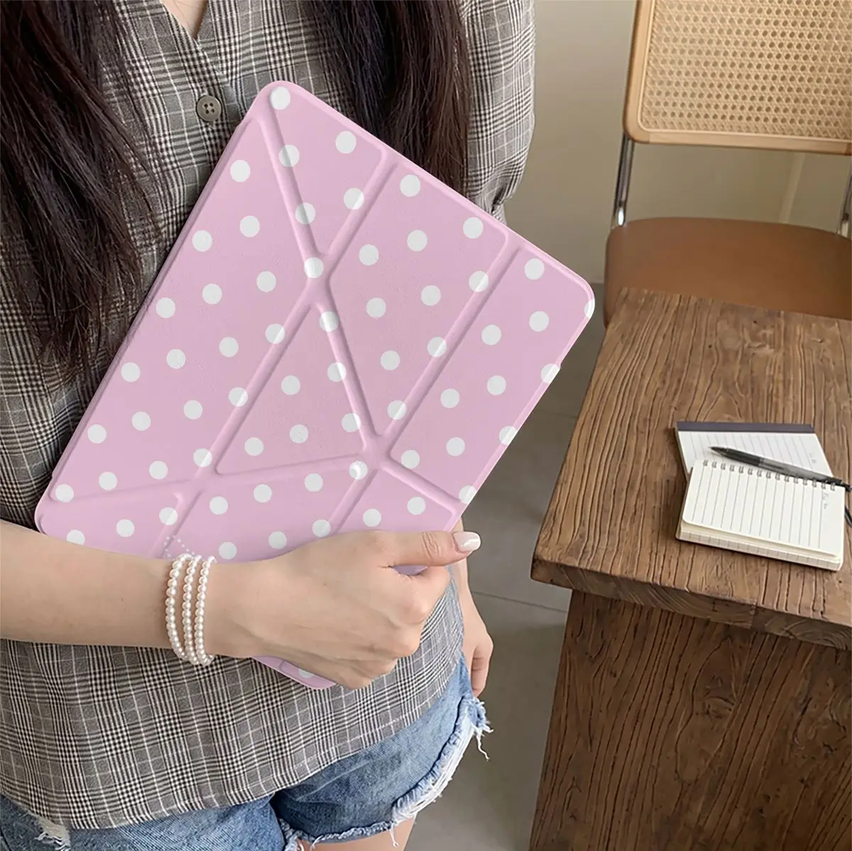 Wave Point Wings 3Y Fold Tablet Case for iPad 11 Cover Air8/7/6 New iPad 10/11/13 inch Pro Air56 10/11th Magnetic Buckle Case