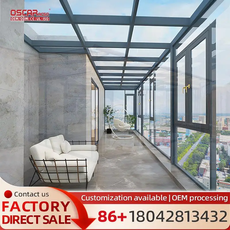 

Aluminum Patio Enclosure for Pool Polygon Roof Greenhouse Sunroom Outdoor Entertainment Gardening Relaxing sunroom