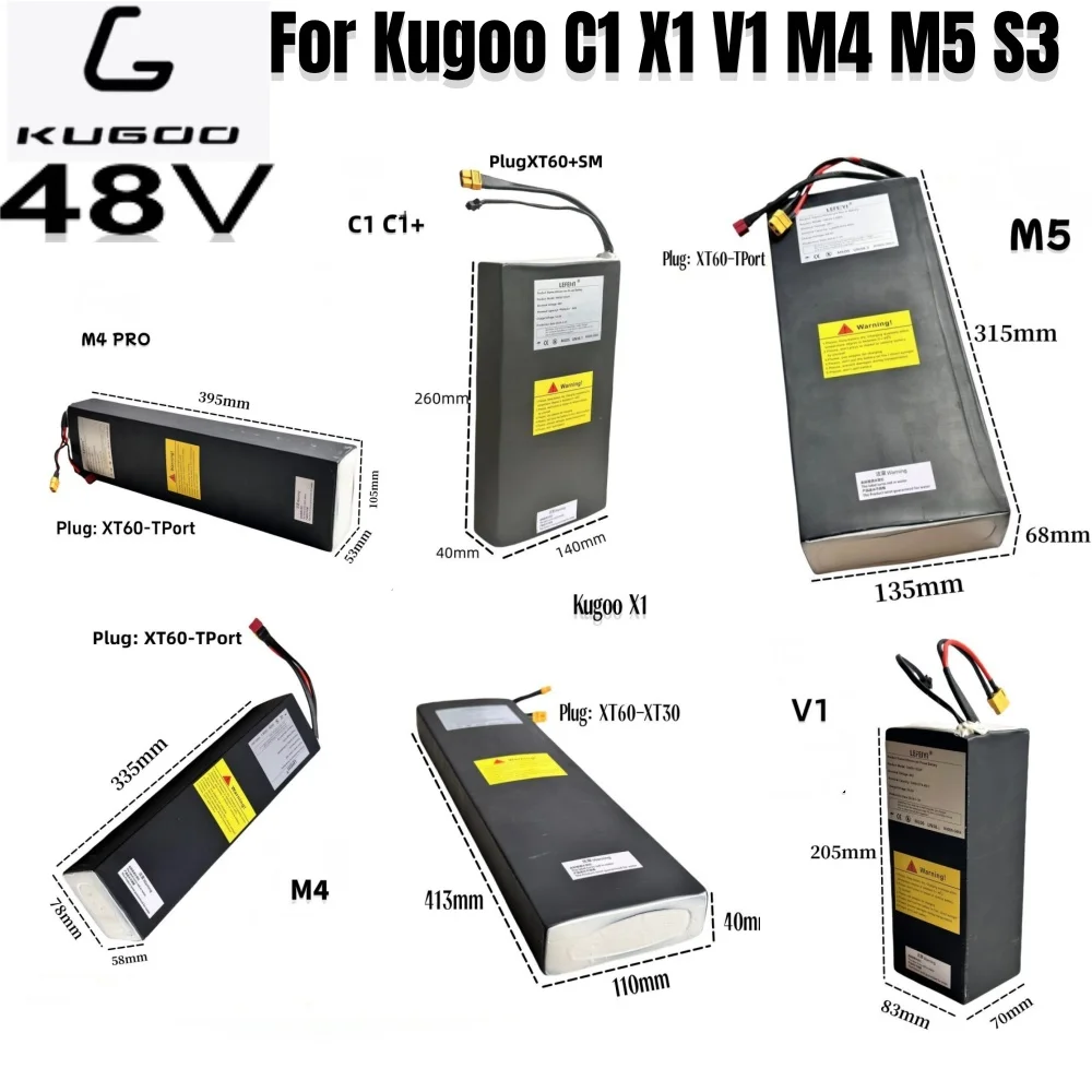 48V 24Ah 15AH for Kugoo M4/M4Pro/ M5Pro/ X1/ V1/C1 electric scooter battery with built-in BMS