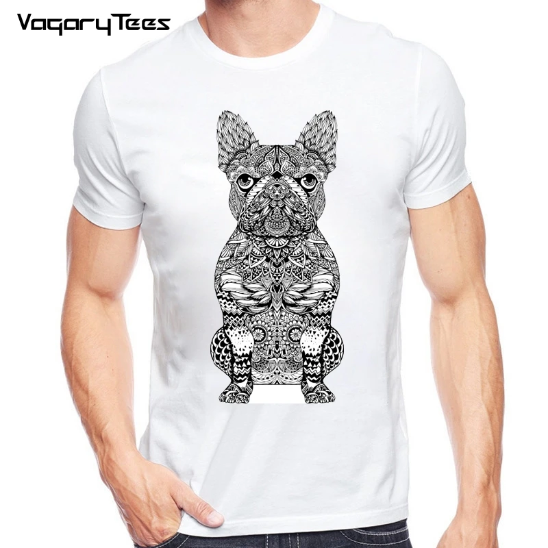 Novelty design Polynesian Frenchie bull T-Shirt Summer Fashion men T Shirt Mandala Animal Print Tops Homme Casual Tees