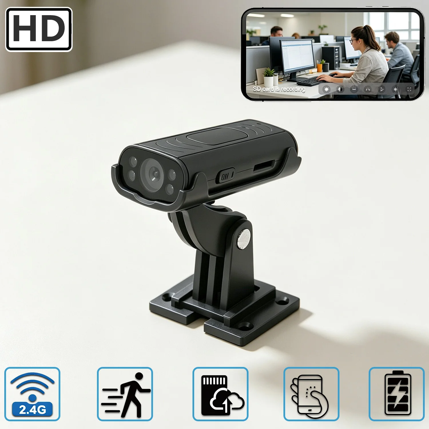 Next-Gen Compact Security Camera Super Small Portable Wireless WiFi Smart Camera, Mini Home Security Camera, Remote Viewing