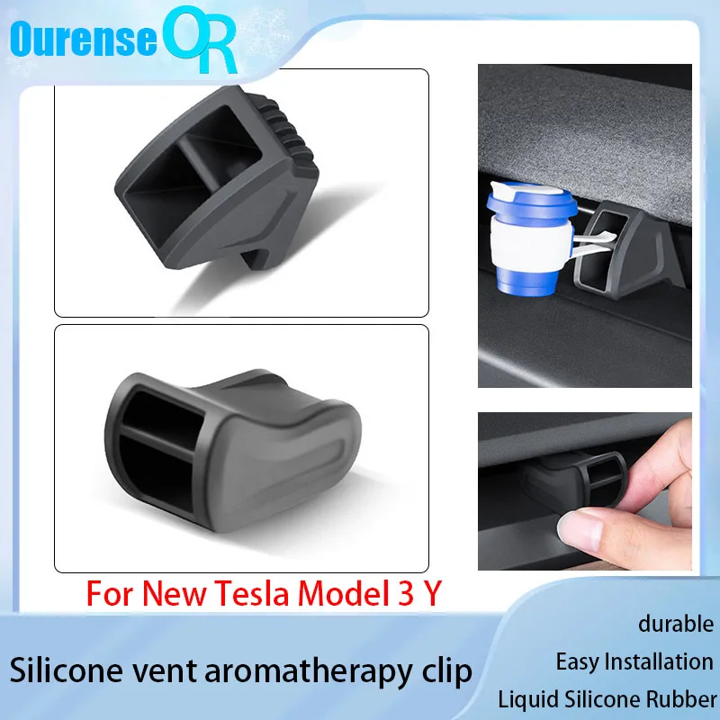 Image of Für Tesla Model Y 2019-2025 Luftauslass-Duftclip R Model 3 2017-2023 Neue Version Model YL 2025-2026 Adapterhalterung