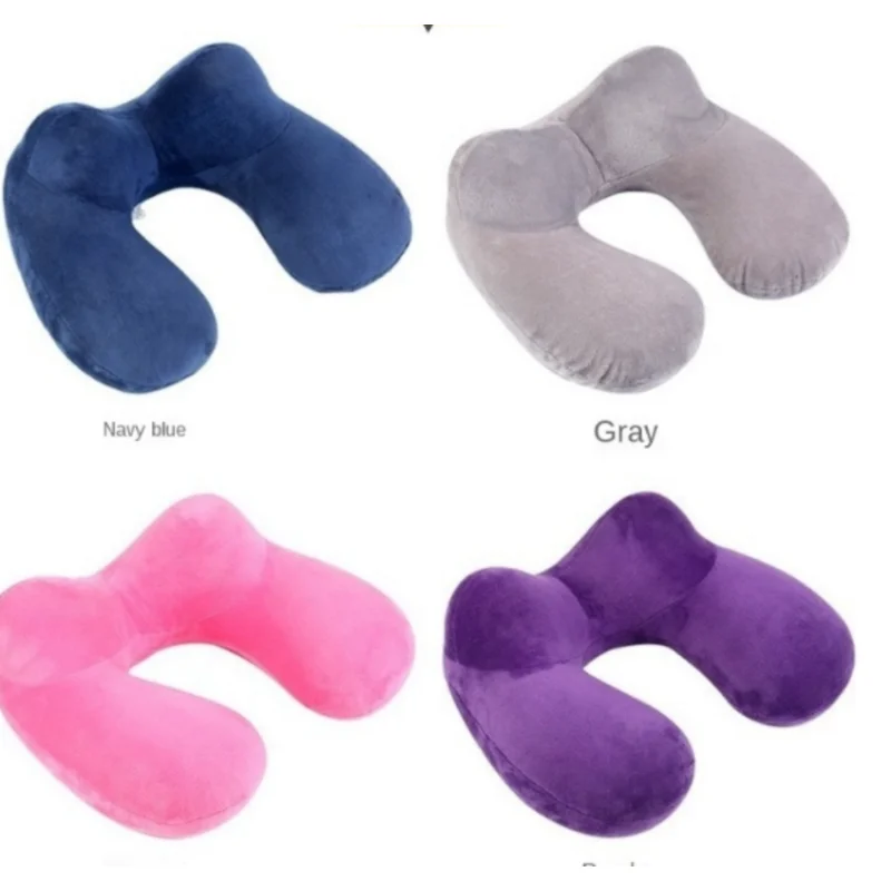 U-Shape Travel Pillow for Airplane Inflatable Neck Pillow Travel Accessories 4Colors Comfortable Pillows for Sleep Home Textile