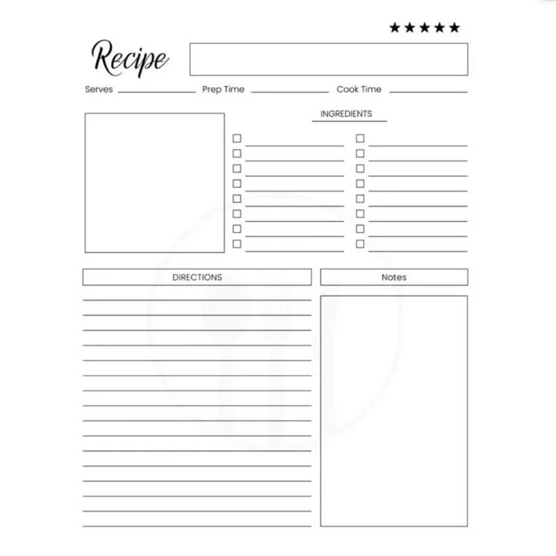 Kitchen Organization Notebook Meal Planner Featuring Weekly Meal Charts Tearable
