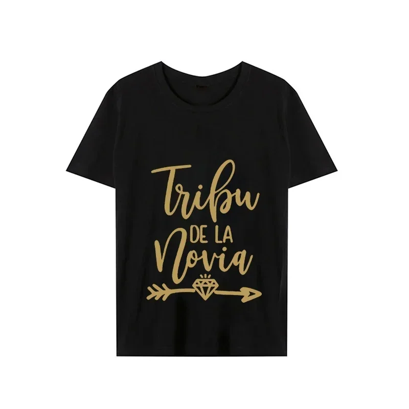 Spanish Tribu De La Novia Women T-shirts Wedding Hen Do Party Tshirt Tops Bachelorette Party Bridesmaid La Novia Camiseta Mujer