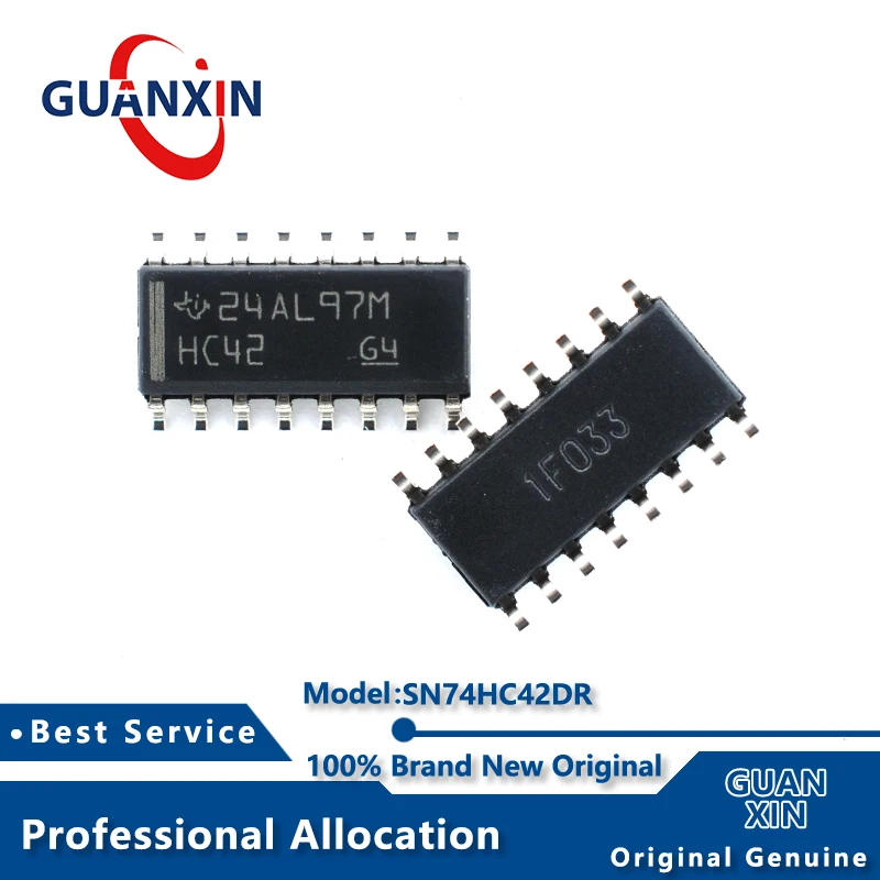 SN74HC42DR SOIC-16 Marcação, HC42, SN74HC42DT, 100% Novo