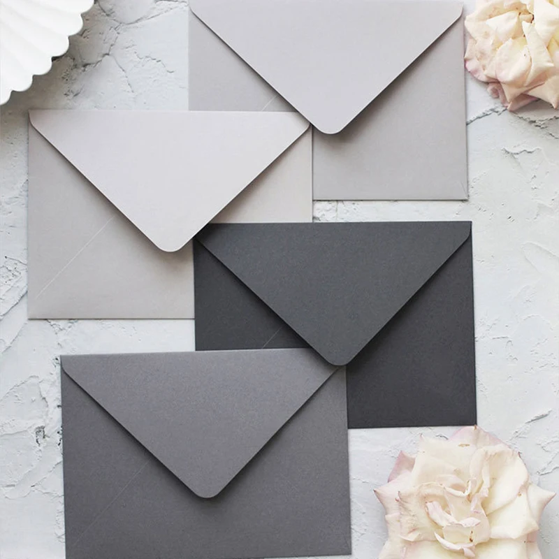 5pcs/lot 14cmX19cm Gray Series Envelopes Luxury Paper Envelope for Wedding Invitation Envelope Greeting Cards Gift Packing