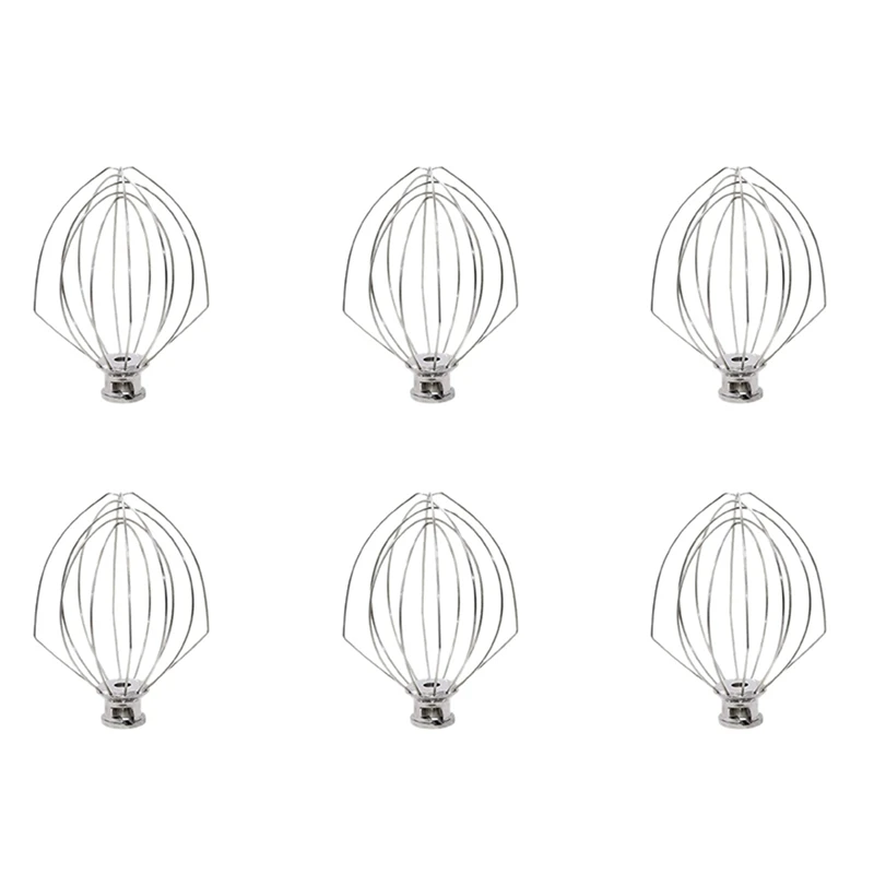 6X K5AWW Replacement Wire Whip For Kitchenaid Vertical Mixer Aid, 5 Quart Lift Bowl 6-Wire Whip Attachment Accessories