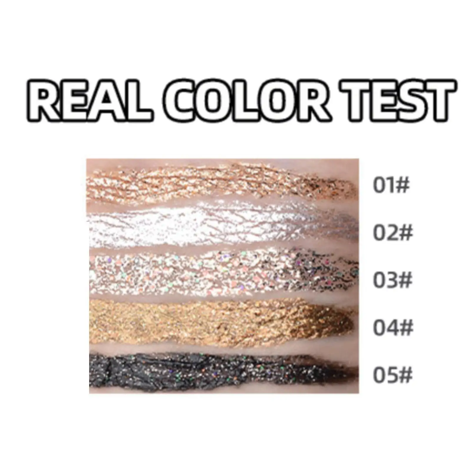 1PC 파인 쉬머, 글리터, 고색소, 실키, 끈적임 없음, 멀티 컬러 아이라이너, 음악 축제 및 파티에 적합