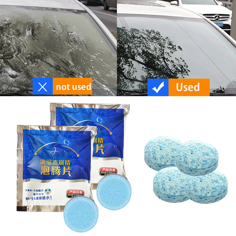 10-200PC Solid Cleaner Car Windscreen Cleaner Effervescent Tablet Auto Wiper Glass Solid Cleaning Concentrated Tablets Detergent