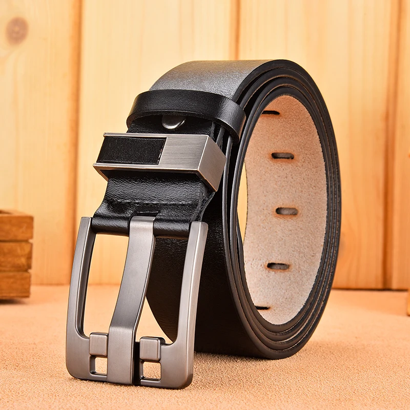 Luxury Belt Men's Belt New Large Plus Size 100-130cm Retro Needle Buckle Men's Belt High Quality