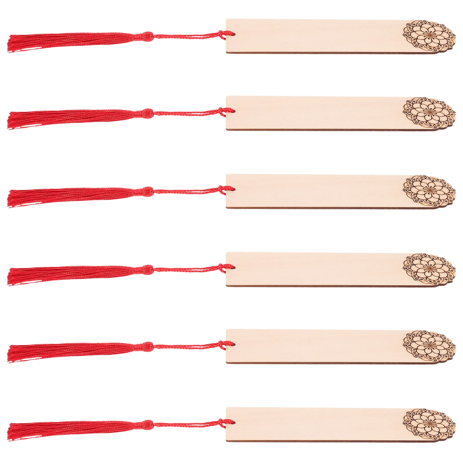 

6Pcs Wood Blank Bookmarks Unfinished DIY Craft Bookmarks for Gifts Decorations Reading Page Markers Handmade Wood Bookmark