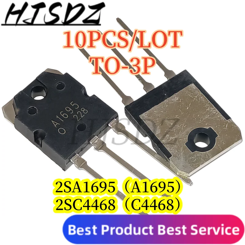【10PCS/LOT】2SA1695(PNP) A1695 2SC4468(NPN) C4468 TO‑3 Audio Power Amplifier Transistor