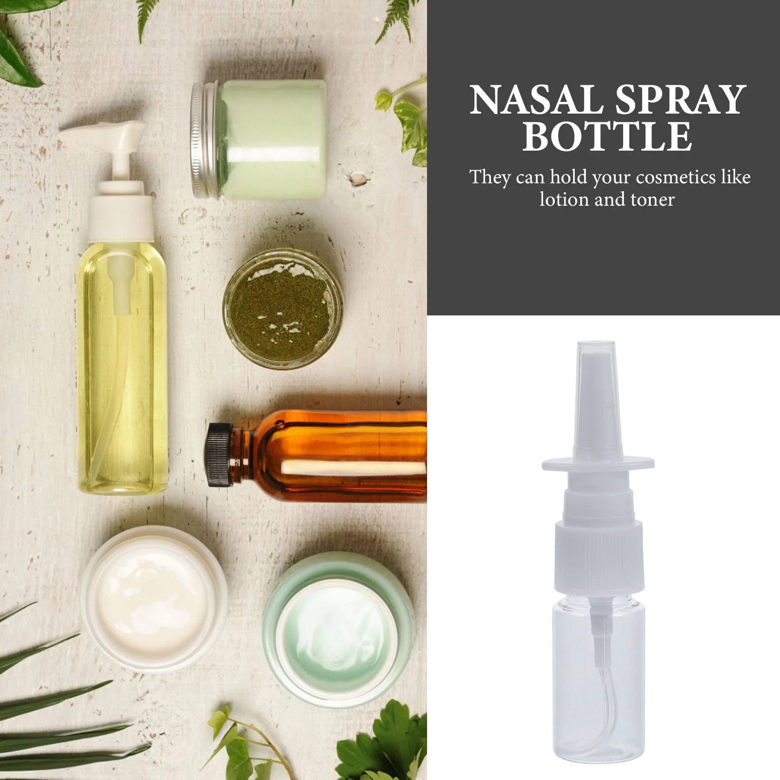 5 ชิ้น 10 มิลลิลิตรแบบพกพา Nasal Sprayer ขวดรีฟิล Fine Mist สเปรย์ขวด (10 เมตรโปร่งใสไหล่แบนขวด + 18R