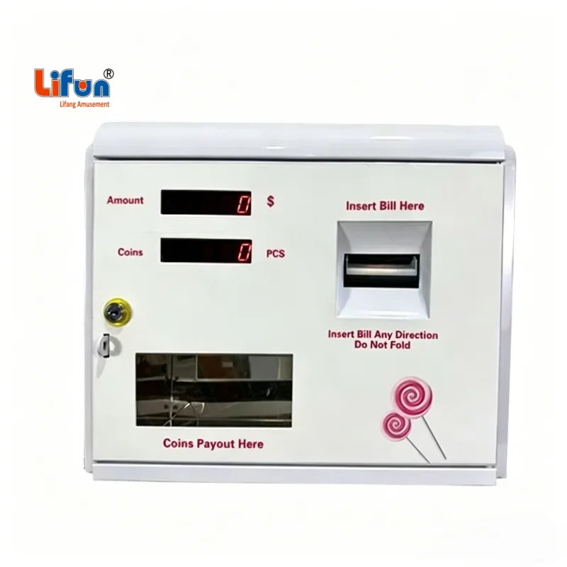 HCY Mini Wall Mounted Bill Cash to Coin Token Exchange Machine Laundry Coin Changer Coin Dispenser T letop Money Change Machine