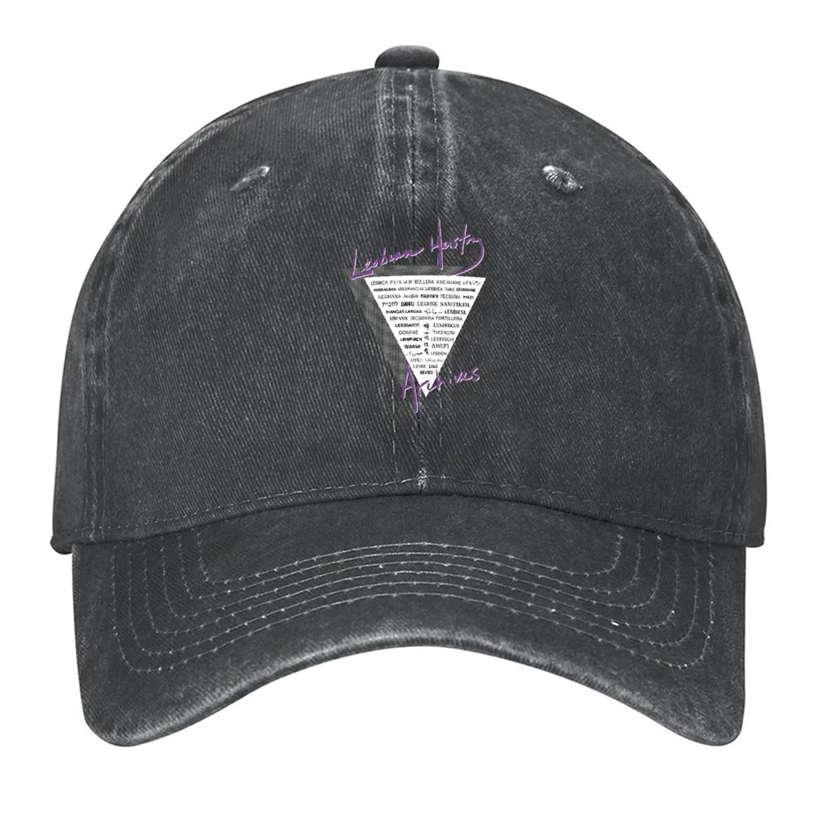 

2026 LHA Triangle: The Word Lesbian In 40 Languages! Baseball Cap Rave New Hat Women's 2025 Men's