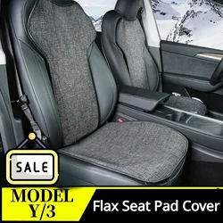 For Tesla Model 3/Y/3+ Model Y Juniper 2025 Flax Seat Pad Cover Comfortable Non-slip Breathable Front Rear Seatback Cushion Mats