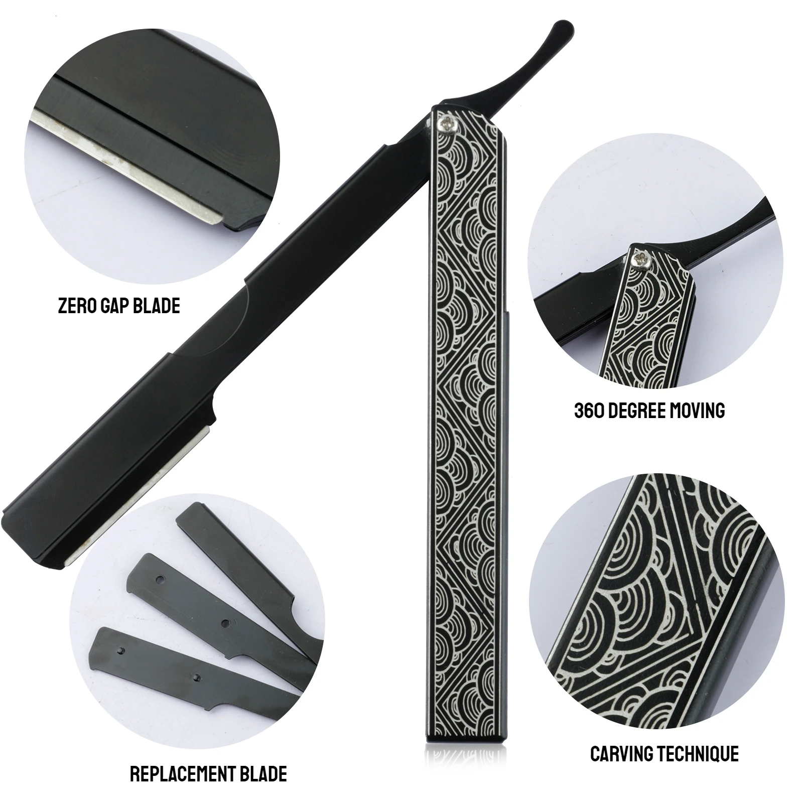 1Pc New Type Pro Carving Men Shaving Razor Folding Aluminum Alloy Safety Razor Barbearia Knife Holder Barber Hair Removal Tools