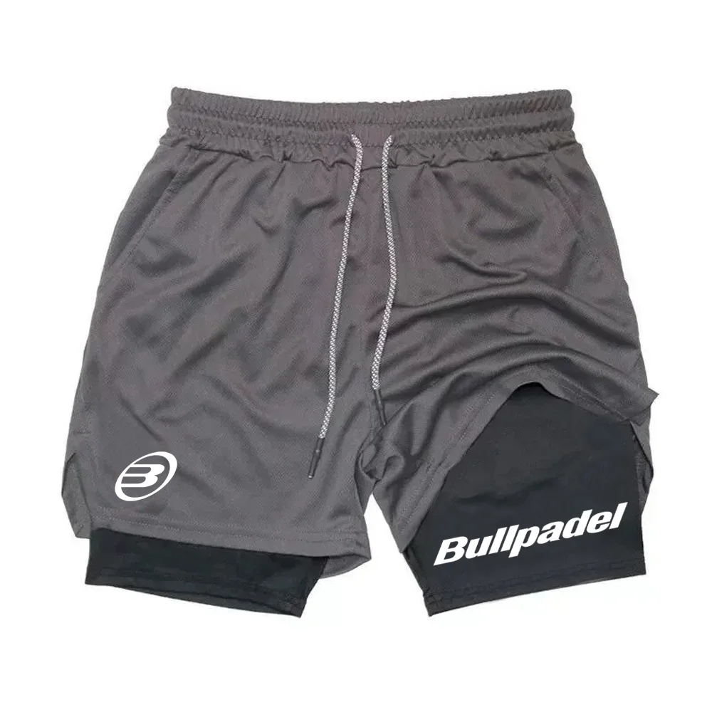 2025 New Men's Two-in-One Double Layer Shorts Sports Fitness Leisure Gym Sports Tight Shorts Brand Jogging Mesh Quick Dry Joggin