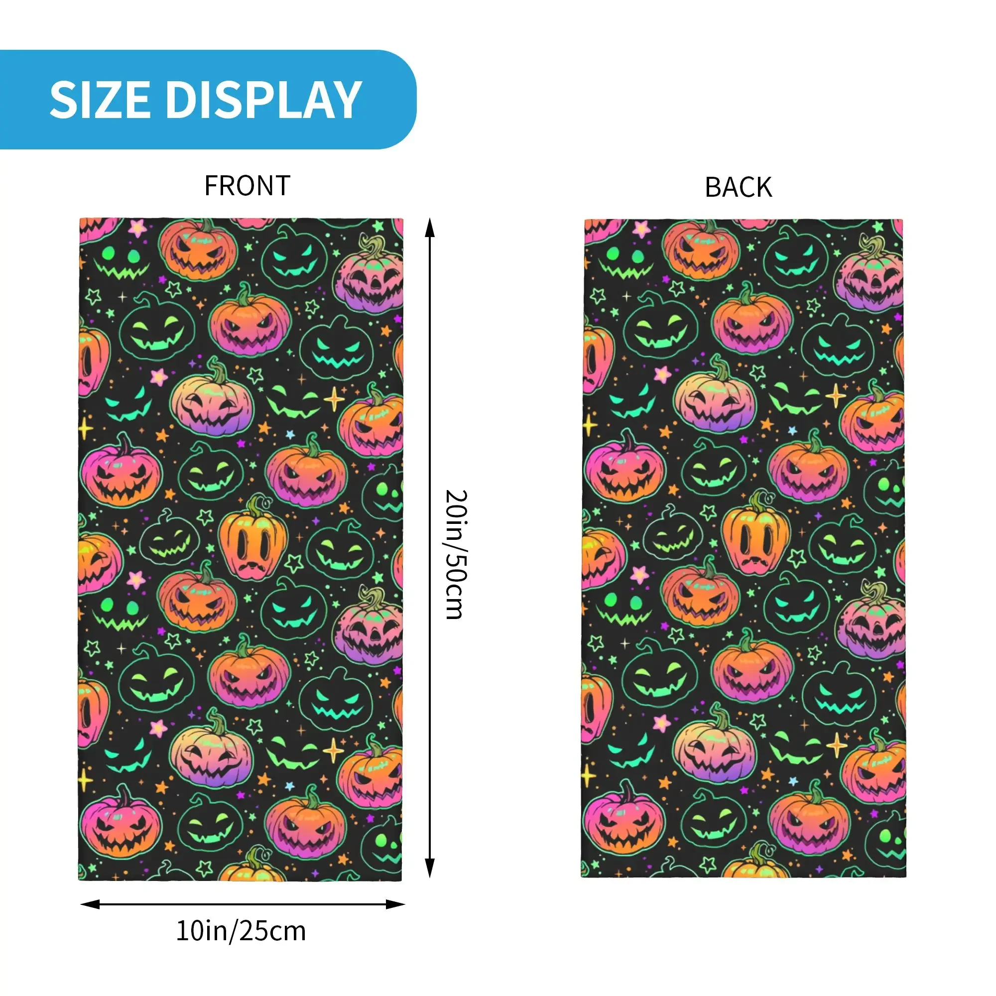 New Colorful Pumpkin Bats Star Moon Gothic Magic Mysterious Bandana Neck Warmer Women Men Winter Ski Tube Scarf Gaiter  Face Cov