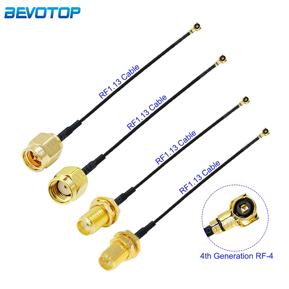 10Pcs/Lot RF113 SMA Male/Female to MHF4 IPX-4 Female Jack Connector WIFI Antenna RF Cable RG1.13 OD=1.13mm Pigtail Extension