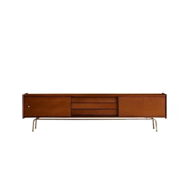 

Retro solid wood TV cabinet Small apartment medium and ancient style furniture TV cabinet Nordic living room furniture wall