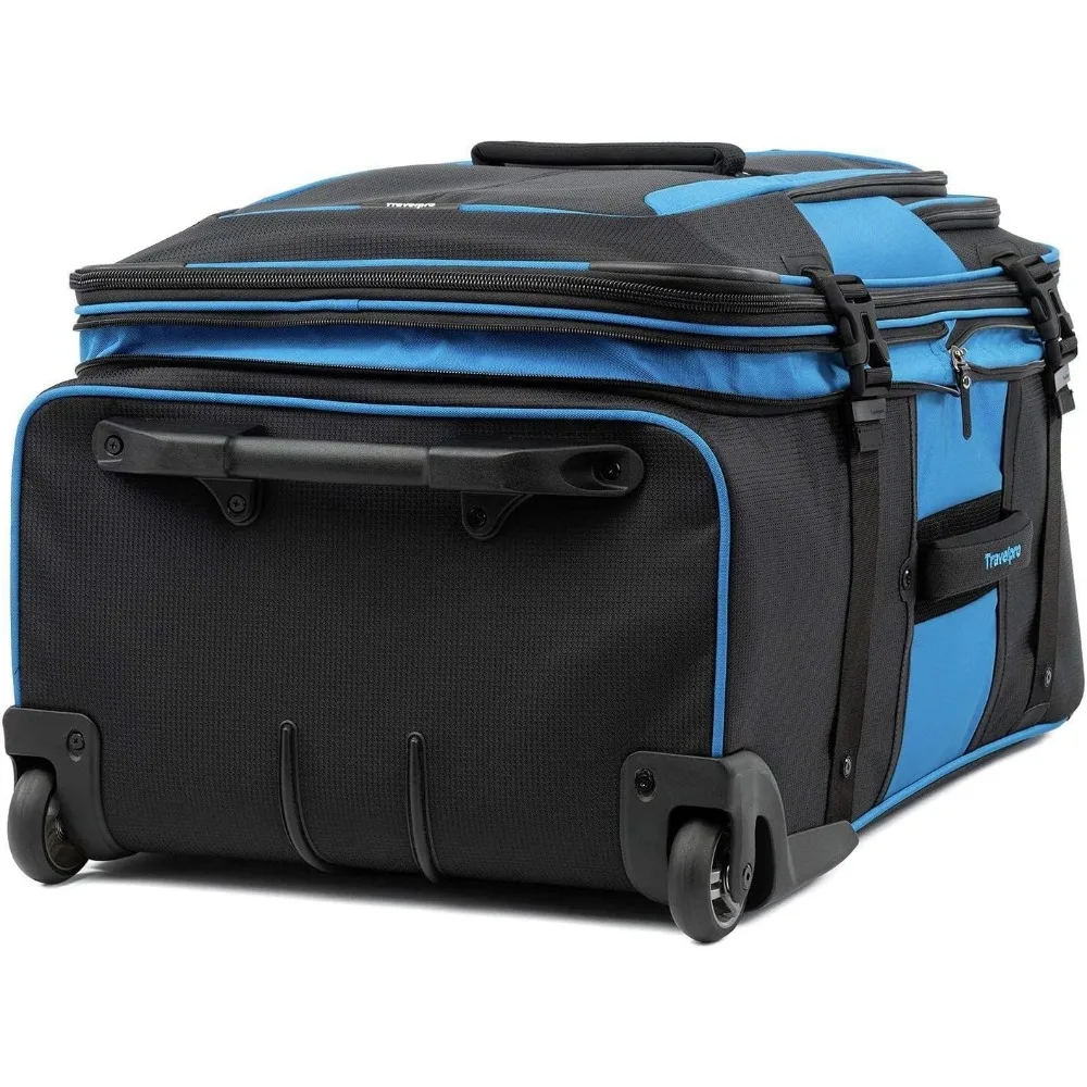 Softside Expandable Rollaboard Luggage Set - Unisex Adult, Blue/Black, 2-Piece (22/28) with Bold Design