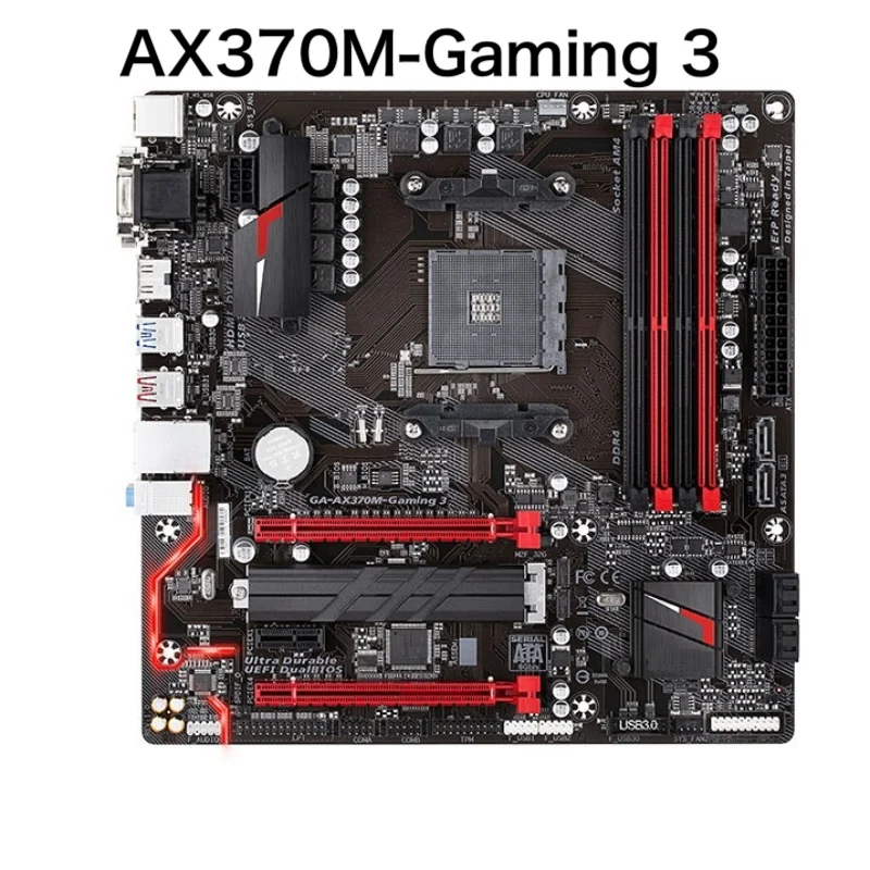 Per Gigabyte AX370M-Gaming 3 scheda madre Desktop GA-AX370M-Gaming 3 scheda madre DDR4 testata al 100% OK completamente funzionante spedizione gratuita