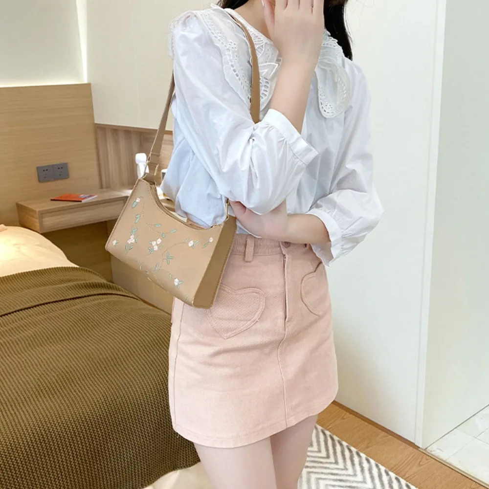 

Женская модная сумка с вышивкой подмышки, нишевые элегантные женские сумки, модная пригородная сумка подмышками, сумка на плечо