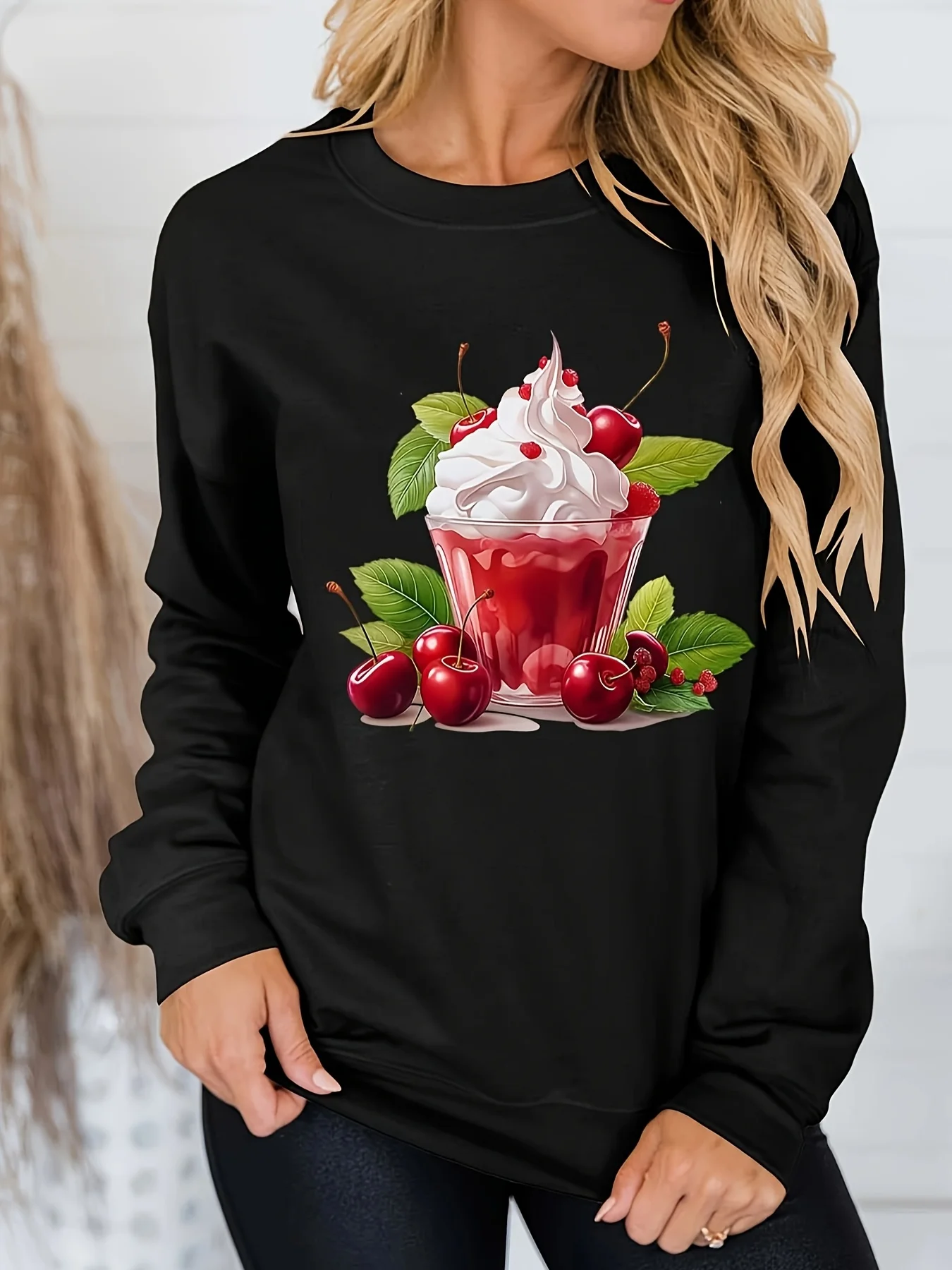

Ice Cream Graphic Printing Autumn and Winter Pure Cotton Men's and Women's Sweatshirts Outdoor Sports Leisure Fashion Trend