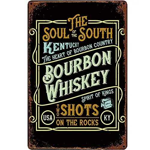 

Original Retro Design Soul Whiskey Tin Metal Signs Wall Art | Thick Tinplate Print Poster Wall Decoration for Bar