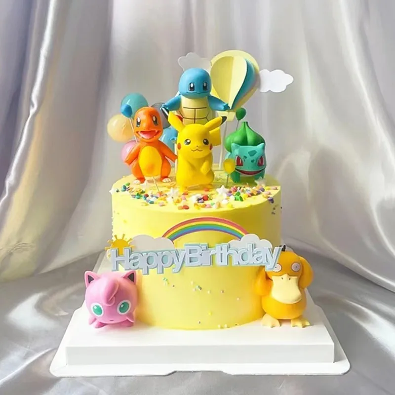 15 قطعة/المجموعة البوكيمون كعكة توبر حفلة بيكاتشو عيد ميلاد سعيد كعكة لوازم الديكور بوكيمون عيد ميلاد الصبي الاطفال استحمام الطفل هدية #3