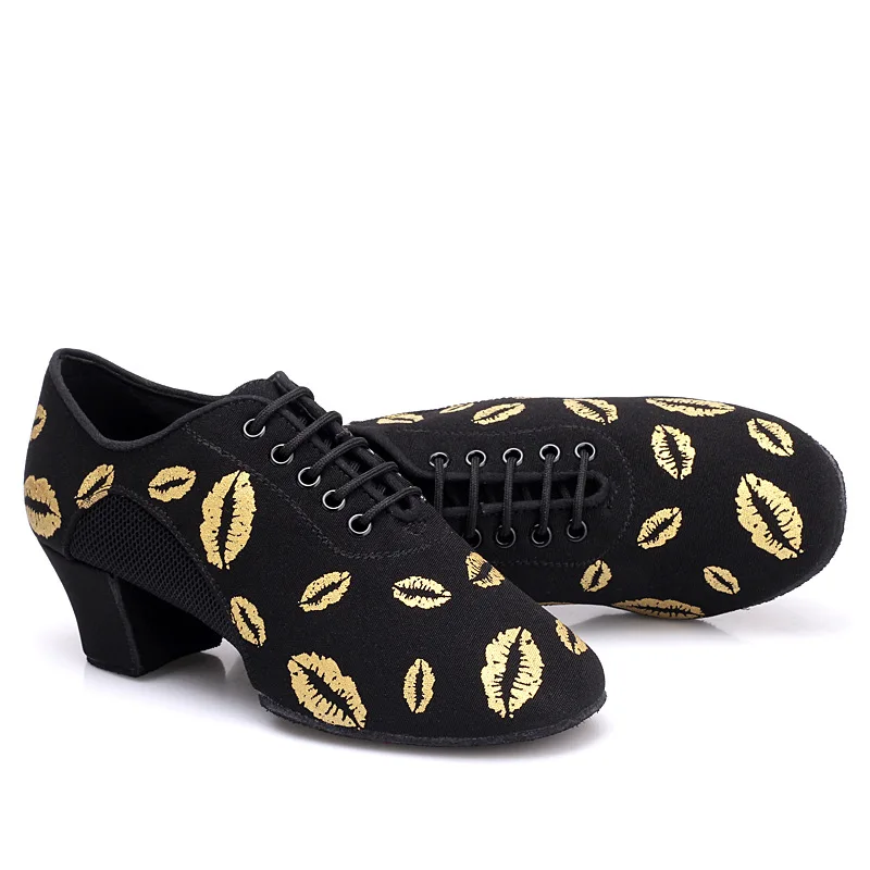 Chaussures de brevLatine à Lèvres Rouges pour Femme, Nik, Semelle en Cuir Oxford, Talon Épais, Salle de Bal, Salsa Moderne