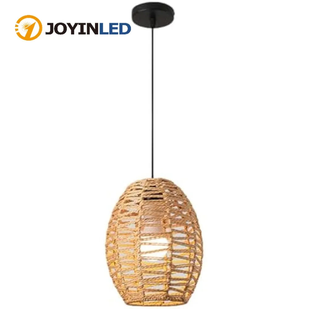 

Hand-Woven Retro Homestay Restaurant Pendant Lamps Creative Hemp Rope Chandeliers Bedroom Living Room Light E27 Lighting Fixture